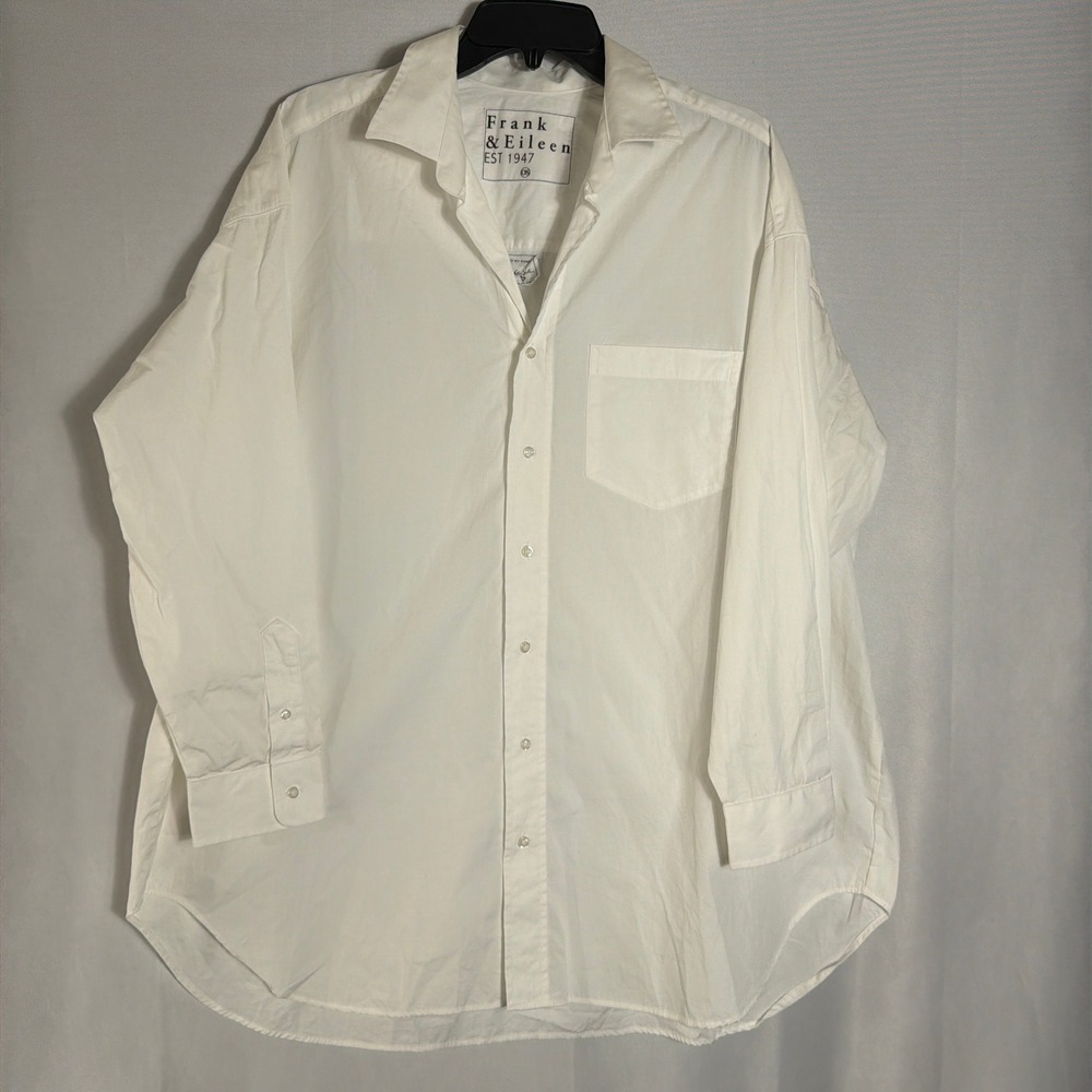 Frank & Eileen Shirt Mackenzie OS Oversized Italian Cotton White Womens